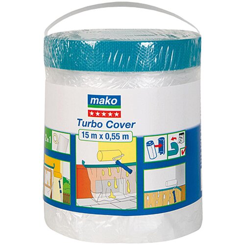 MAKO prekrivna folija turbo cover (0,55 m x 15 m, enostranski lepilni rob iz blaga) Cene