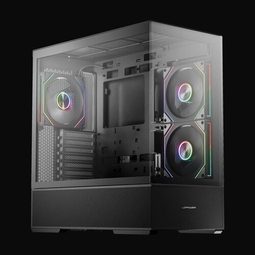 LC-Power Case Gaming 812BOnyx Vision, Midi-Tower, ATX3xARGB fans,GPU: 400mm, CPU Cooler: 190m Cijene