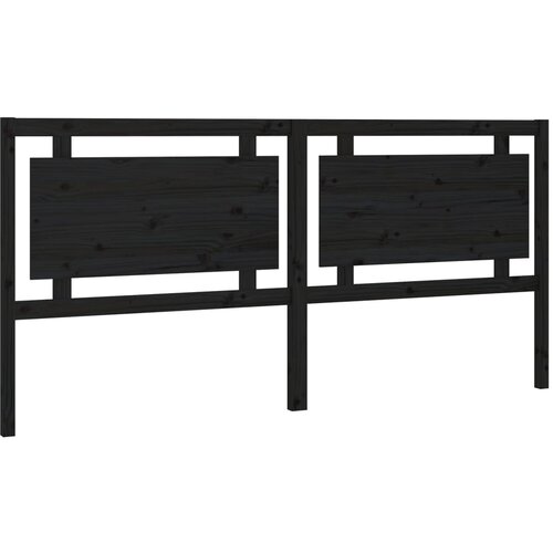  Uzglavlje za krevet crno 205,5 x 4 x 100 cm od masivne borovine Slike