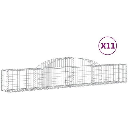 vidaXL Obokane gabion košare 11 kosi 300x30x40/60 cm pocinkano železo, (20981982) Cene