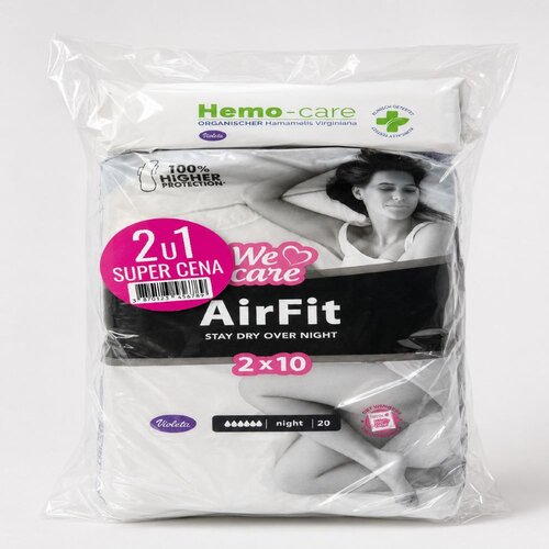 Violeta Higijenski Ulo&amp;scaron;ci Air Fit Night 20kom + Vlažni toalet papir Hemo Care 60kom Slike
