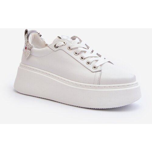 CheBello Leather Women's Sneakers with Bracelet 4406 White Cijene