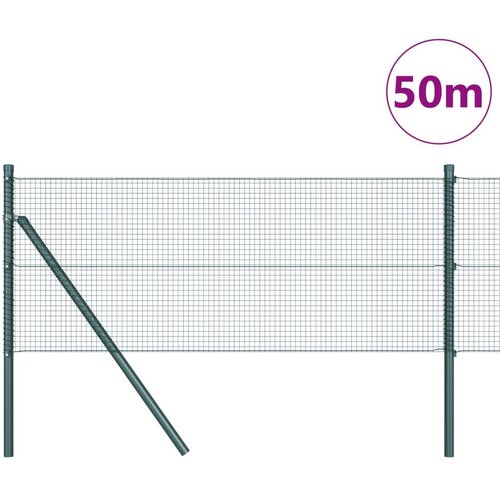 vidaXL Varjena Žična Ograja s 13 Stebri Zeleno 0.4x50 m Jeklo Cene