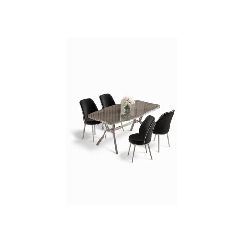 Hanah home trpezarijski set, 5 dijelova, crni Cijene