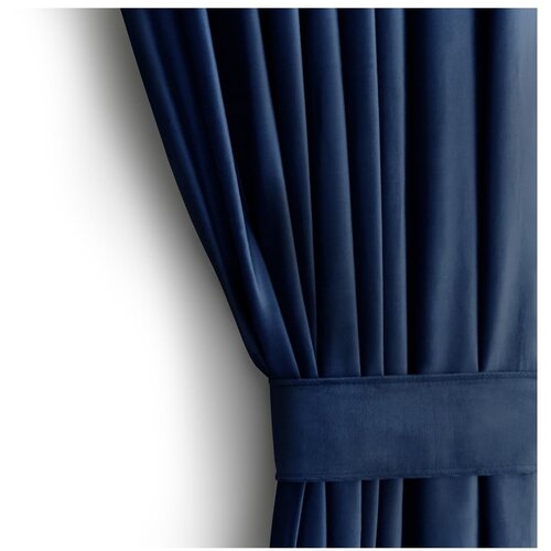 Restilo Tamno plava zavjesa za djelomično zamračenje od samta 140x245 cm Eyelets &amp;ndash; Slike