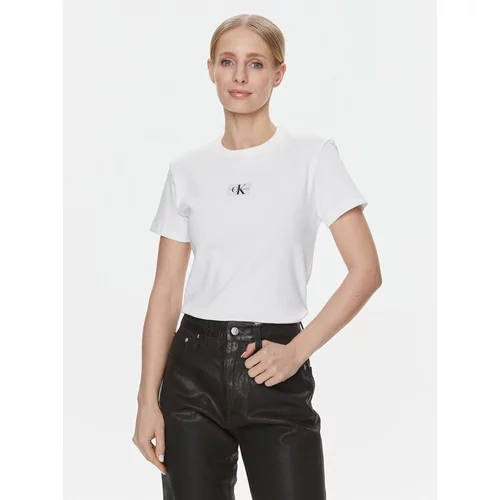 Calvin Klein Jeans Majica J20J222687 Bela Regular Fit