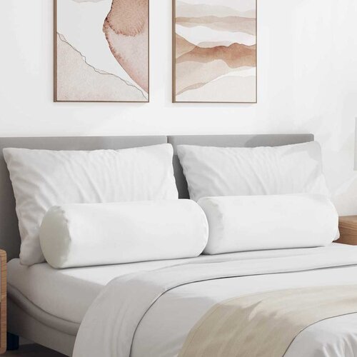 vidaXL Blazine 2 pcs Bela Ø 25 x 70 cm blago Cene