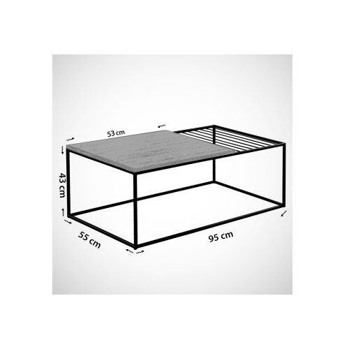 Woody Fashion Club sto Zinus, 95x43x55 cm, Bijelo-crni Slike