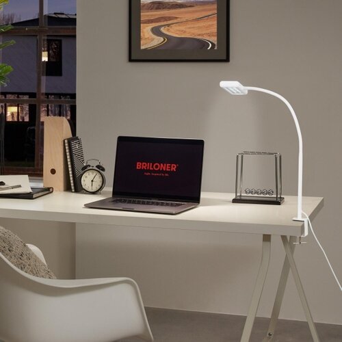 BRILO LED fleksibilna stona lampa sa klipsom TRASNA LED/7,5W/230V bela Slike