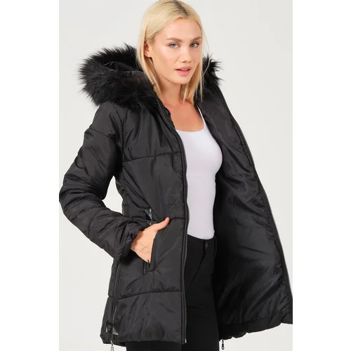 Dewberry Z6668 LADY COAT-LIGHT BLACK