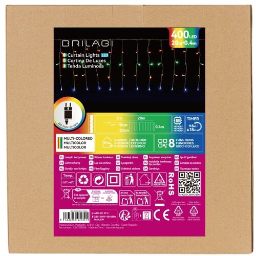 Brilagi LED spoljni božićni lanac 400xLED/6W/8 funkcija 23x0,4m IP44 vi&amp;scaron;ebojan Slike