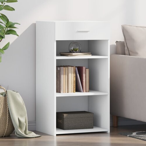 VidaXL Komoda bela 50x42,5x93 cm inženirski les Slike