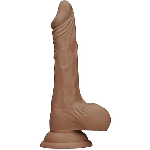 REALROCK Dong 10 - realistični dildo s testisi (25 cm) - temno naraven Slike