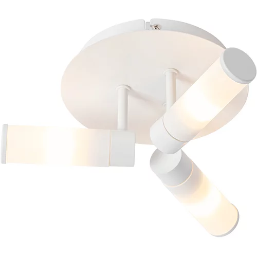 QAZQA Moderna kopalniška stropna svetilka bela 3-svetlobna IP44 - Bath