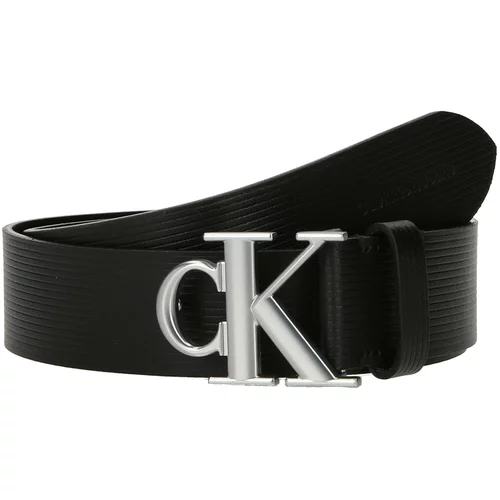Calvin Klein Jeans Moški pas Round Mono Plaque Lthr Belt 40Mm K50K511168 Black BEH