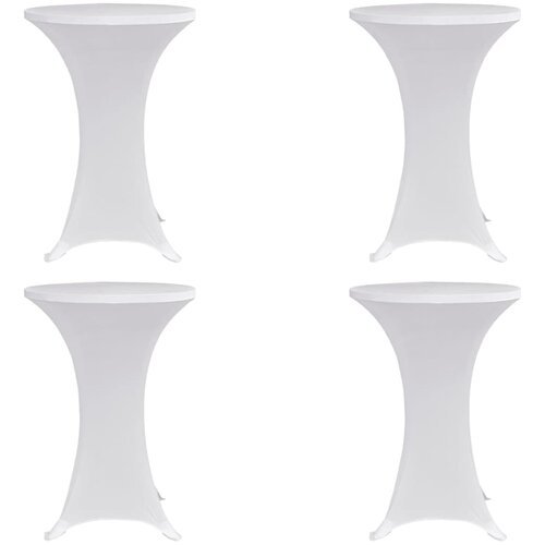  Navlaka za stol za stajanje &Oslash; 80 cm bijela rastezljiva 4 kom Cijene
