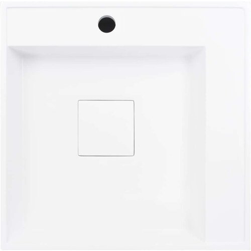 VidaXL Umivalnik 50x50x12,3 cm liti mineral/marmor bel Slike