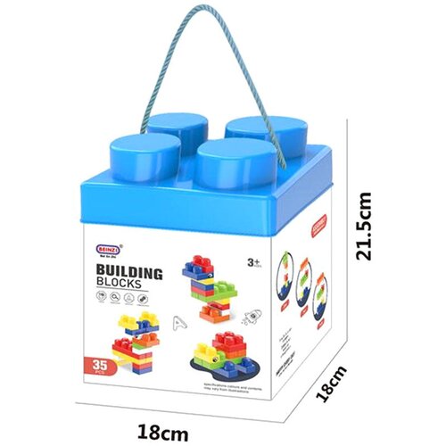  Kocke Building Blocks Medium &amp;ndash; plava kutija 35 komada Slike