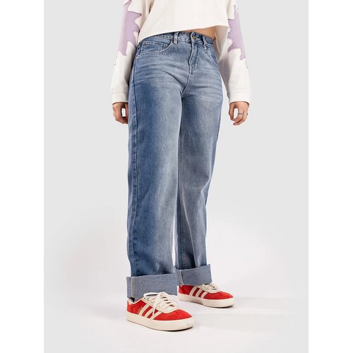 Blue Tomato Straight Cuffed Denim Kavbojke mid blue with fade Cene