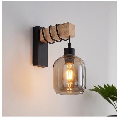 Brilagi Zidna lampa WOOD GLASS 1xE27/60W/230V borovina/crna/dim siva Cene