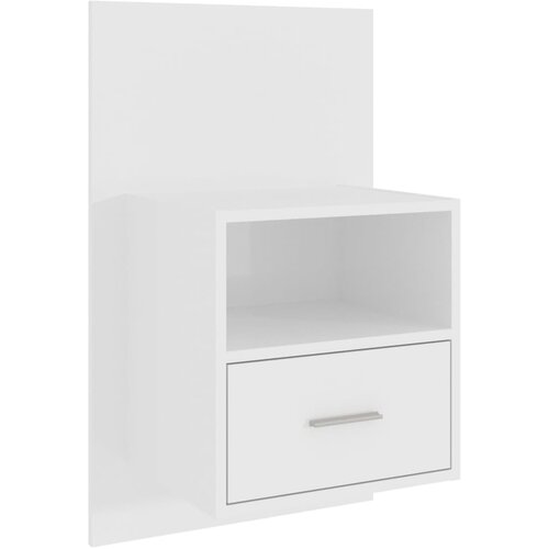 Maison Chic Stenska Nočna omarica - Nočna miza visok sijaj bela, (21689631) Cene