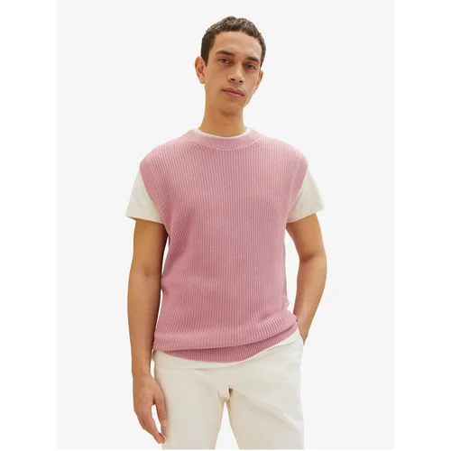 Tom Tailor Pink Men's Sweater Vest - Men