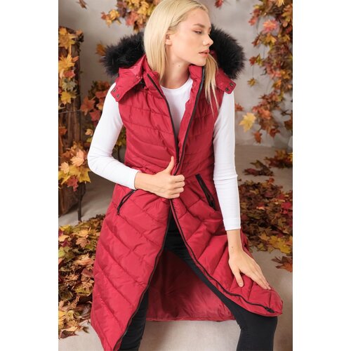 Dewberry Z6752 LADIES' VEST-PLAIN BURGUNDY Cijene