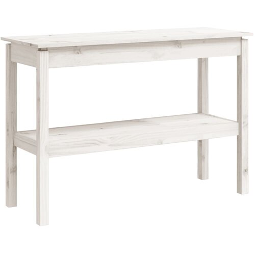 Maison Chic konzolna miza - miza ob steni bela 110x40x75 cm trdna borovina, (21786575) Slike