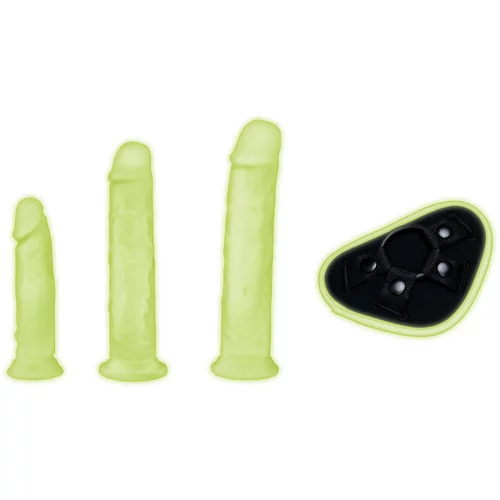 Whipsmart Glow in the Dark 4pc Pegging Kit with 6" & 7.5" & 8,5" Dildos