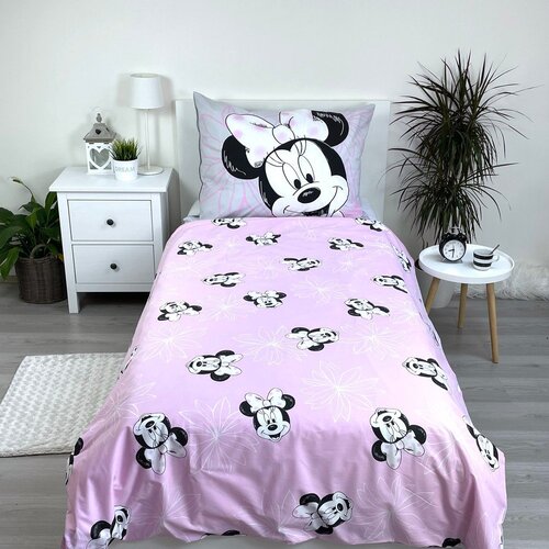 Jerry Fabrics Ružičasta/siva pamučna dječja posteljina za krevet za jednu osobu 140x200 cm Minnie Beautiful &amp;ndash; Slike