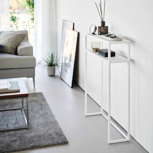 YAMAZAKI Bela kovinska stranska mizica 18x60 cm Tower &amp;ndash; Slike