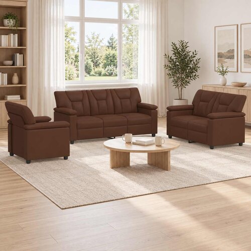  Set sofe 3 pcs Smeđa Umjetna koža Cene