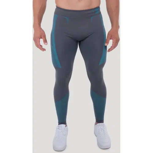 GymBeam OG1 Seamless Leggings Grey/Blue XL