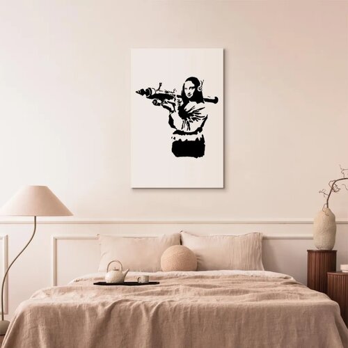  Slika - Banksy Mona Lisa with Rocket Launcher (1 Part) Vertical 60x90 Na talijanskom platnu Slike