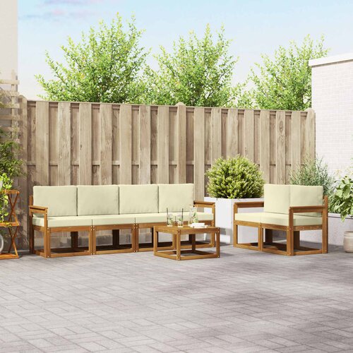  Set vanjskih sofa s jastukom 7 pcs Prirodna i krem Cijene