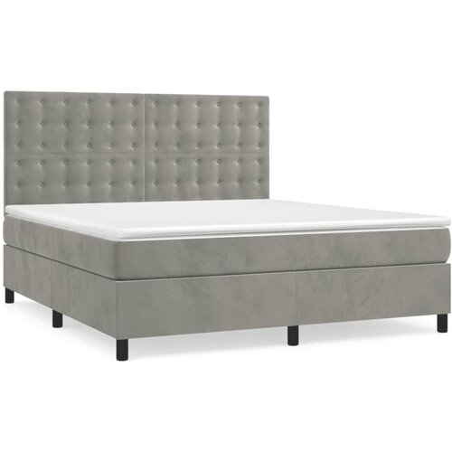 Maison Chic Box spring postelja - Vzmetna postelja z vzmetnico svetlo siva 160x200 cm žamet SL14982, (21900518) Cene