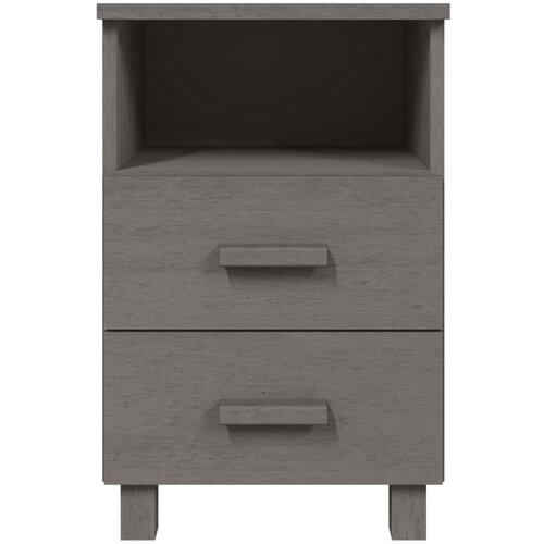  Noćni ormarići HAMAR 2 kom svjetlosivi 40x35x62 cm od borovine Slike