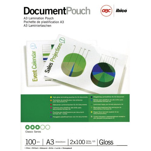 Folija za plastificiranje 125my a3 sjajna pk100 gbc 3200725 Cijene