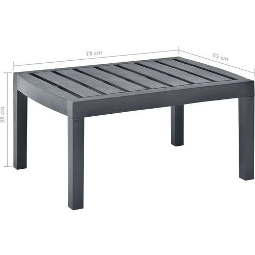 VidaXL Vrtni stol antracit 78 x 55 x 38 cm plastični Slike