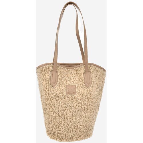 Big Star beige shopper bag with sheepskin Cene