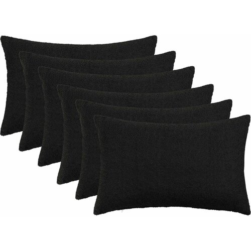  Presvlaka za jastuk 6 pcs HEERLEN Crna 50 x 70 cm Bouclé Cene