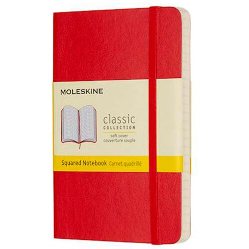 Moleskine Beležnica PKT mehke platnice, rdeča &amp;ndash; brezčrtna Slike