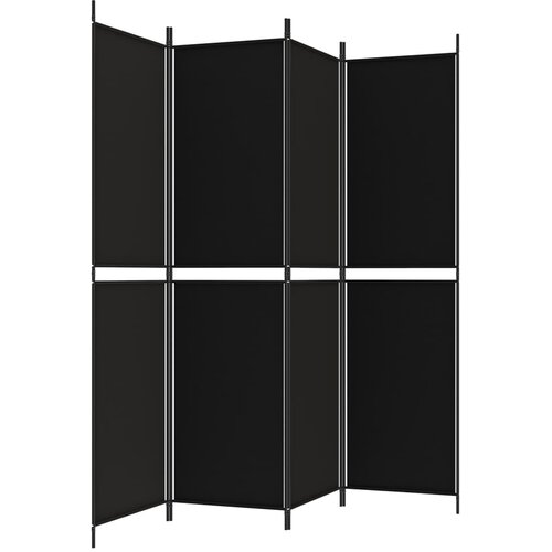  pregrada s 4 panela crna 200 x 200 cm od tkanine Slike