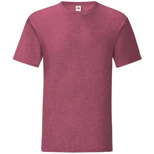 Fruit Of The Loom Burgundy men's t-shirt in combed cotton Iconic with sleeve