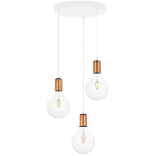  Luster na sajli MIROS 3xE27/60W/230V okrugli beli/bakreni Cene