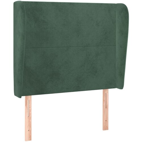 Maison Chic posteljno vzglavje - vzglavna omarica - nočna omarica z ušesi temno zeleno 103x23x118/128 cm žamet, (21708639) Cene