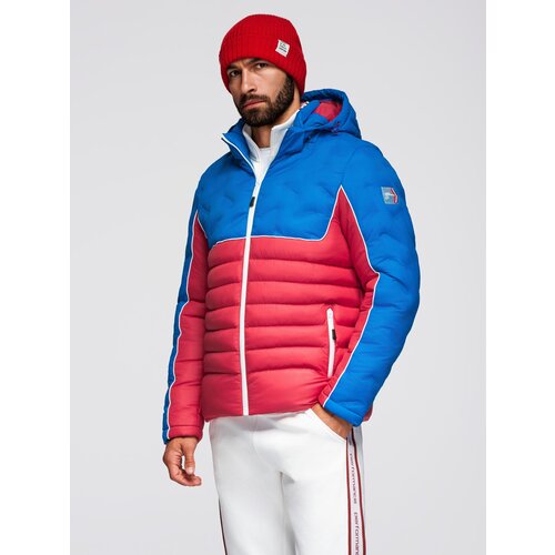 Ombre Men&amp;#039;s long quilted jacket with large pockets - beige Slike
