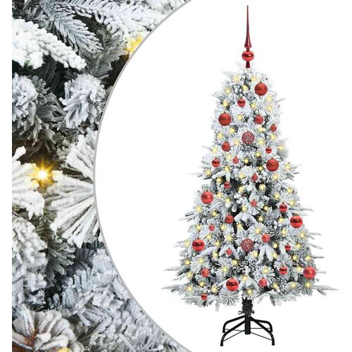  Umjetno božićno drvce s nogom s stalakom Bijelo 150 cm PE i PVC Slike