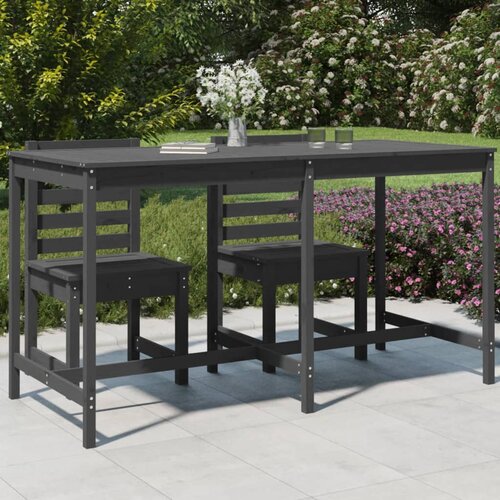 vidaXL Vrtna miza siva 203,5x90x110 cm trdna borovina Cene