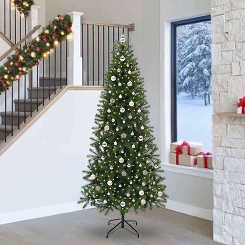 vidaXL Umestno božično drevo med 300 LED Zelena 240 cm PE in PVC Cene